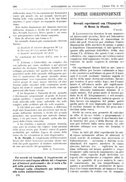 Supplemento al policlinico periodico di medicina, chirurgia ed igiene