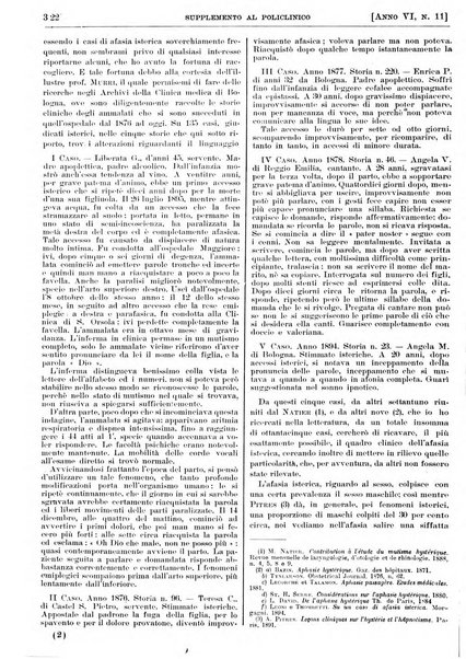 Supplemento al policlinico periodico di medicina, chirurgia ed igiene