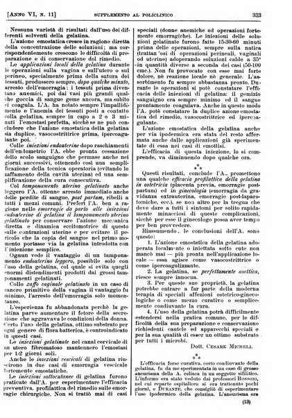 Supplemento al policlinico periodico di medicina, chirurgia ed igiene