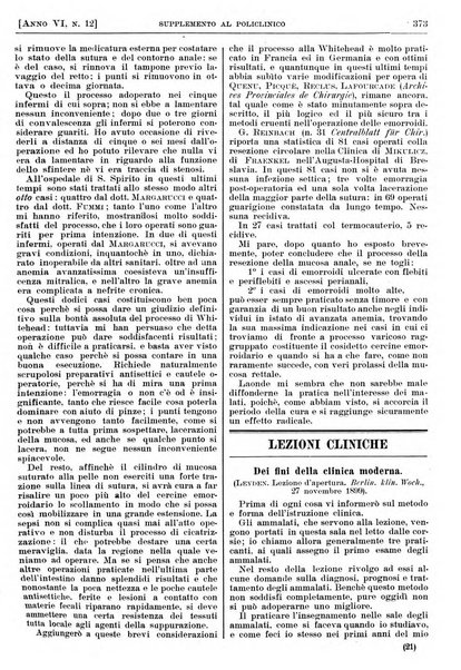 Supplemento al policlinico periodico di medicina, chirurgia ed igiene