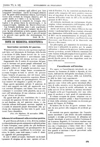 Supplemento al policlinico periodico di medicina, chirurgia ed igiene