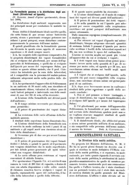 Supplemento al policlinico periodico di medicina, chirurgia ed igiene