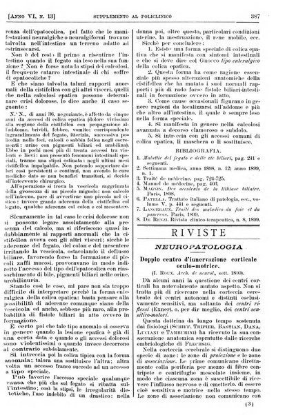 Supplemento al policlinico periodico di medicina, chirurgia ed igiene