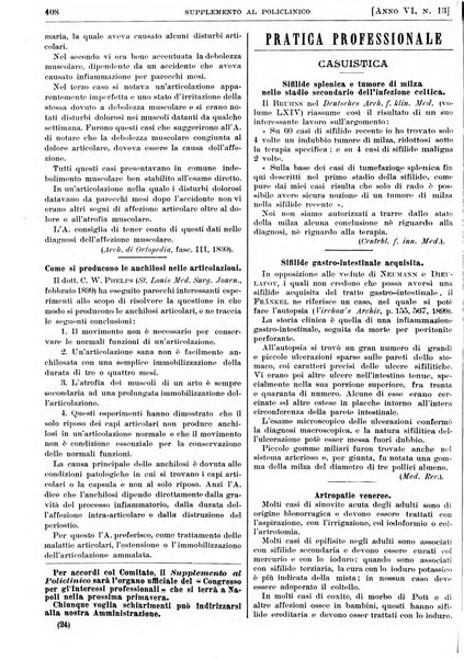 Supplemento al policlinico periodico di medicina, chirurgia ed igiene