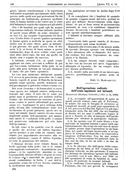 Supplemento al policlinico periodico di medicina, chirurgia ed igiene