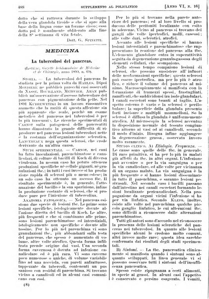 Supplemento al policlinico periodico di medicina, chirurgia ed igiene