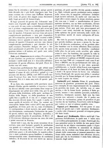 Supplemento al policlinico periodico di medicina, chirurgia ed igiene