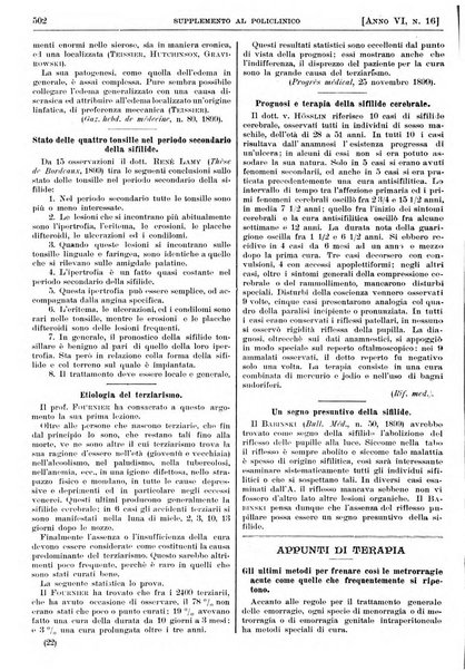 Supplemento al policlinico periodico di medicina, chirurgia ed igiene