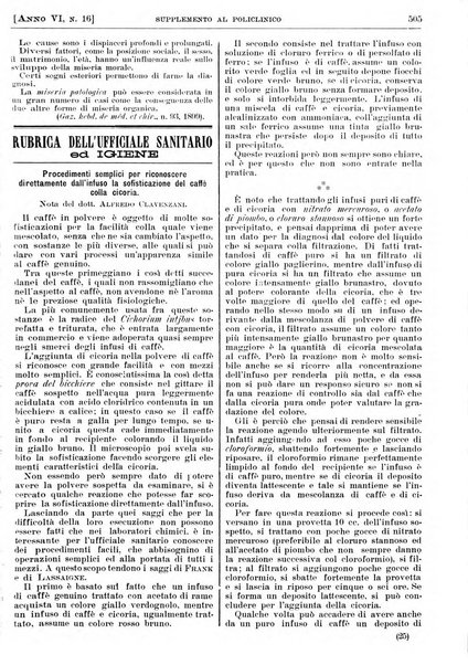 Supplemento al policlinico periodico di medicina, chirurgia ed igiene