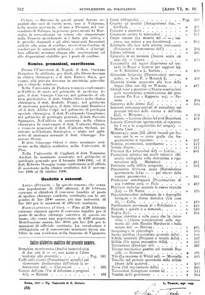 Supplemento al policlinico periodico di medicina, chirurgia ed igiene