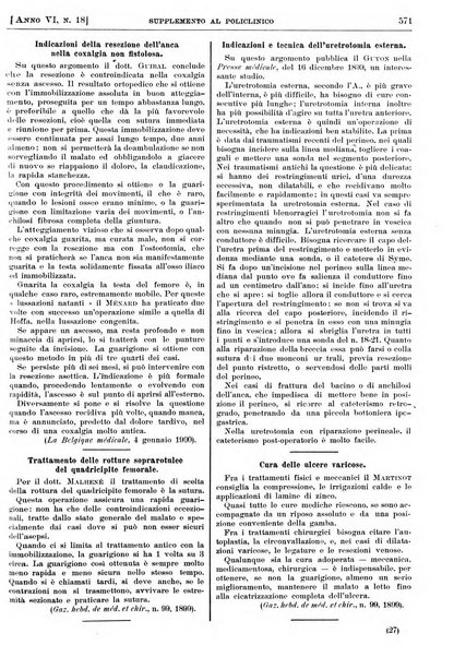 Supplemento al policlinico periodico di medicina, chirurgia ed igiene