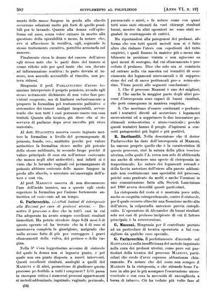 Supplemento al policlinico periodico di medicina, chirurgia ed igiene