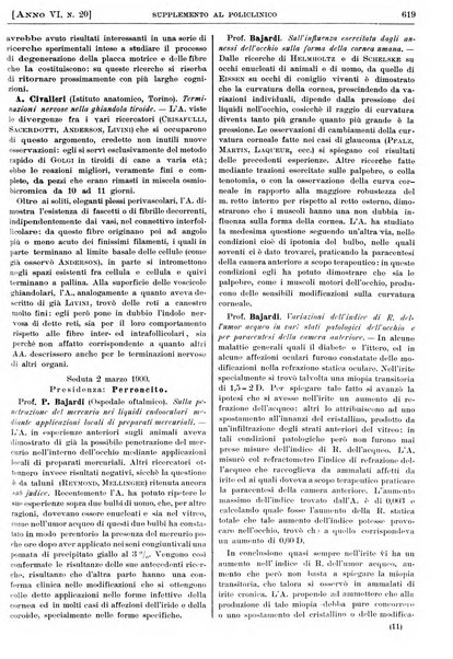 Supplemento al policlinico periodico di medicina, chirurgia ed igiene