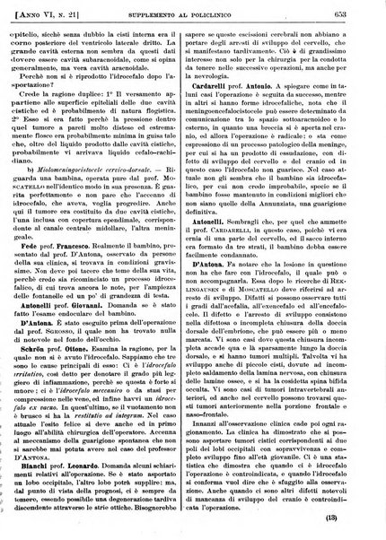 Supplemento al policlinico periodico di medicina, chirurgia ed igiene