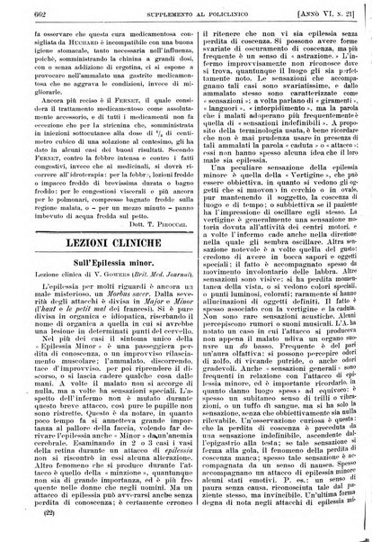 Supplemento al policlinico periodico di medicina, chirurgia ed igiene