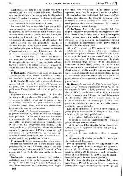 Supplemento al policlinico periodico di medicina, chirurgia ed igiene