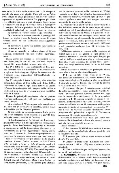 Supplemento al policlinico periodico di medicina, chirurgia ed igiene