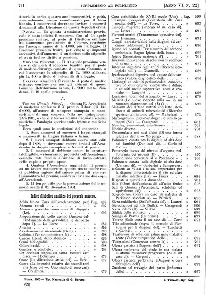 Supplemento al policlinico periodico di medicina, chirurgia ed igiene