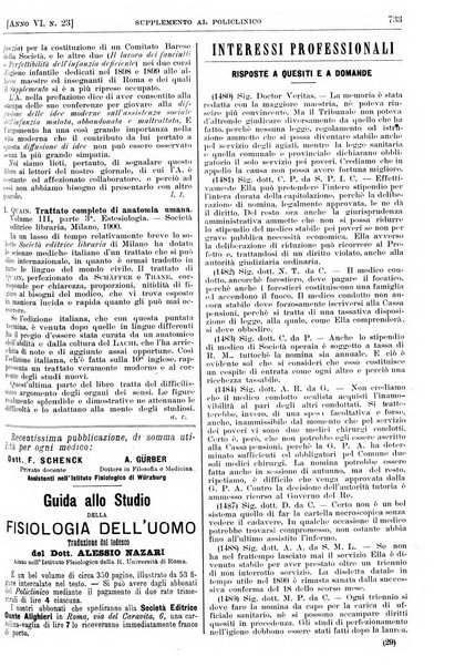 Supplemento al policlinico periodico di medicina, chirurgia ed igiene