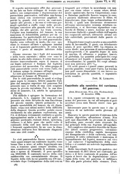 Supplemento al policlinico periodico di medicina, chirurgia ed igiene