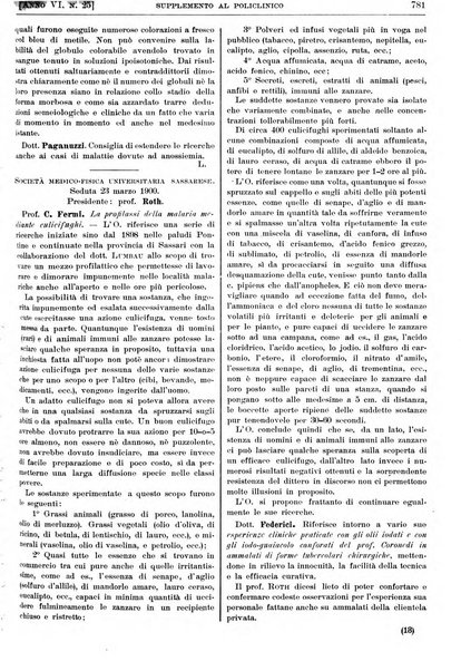 Supplemento al policlinico periodico di medicina, chirurgia ed igiene