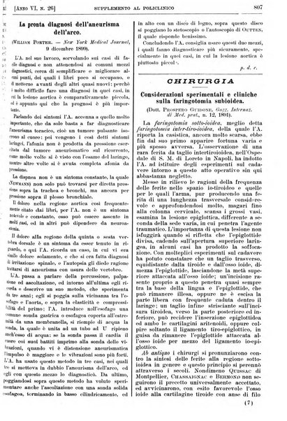 Supplemento al policlinico periodico di medicina, chirurgia ed igiene