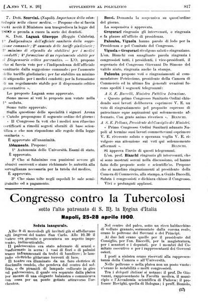 Supplemento al policlinico periodico di medicina, chirurgia ed igiene