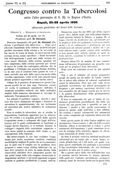 Supplemento al policlinico periodico di medicina, chirurgia ed igiene