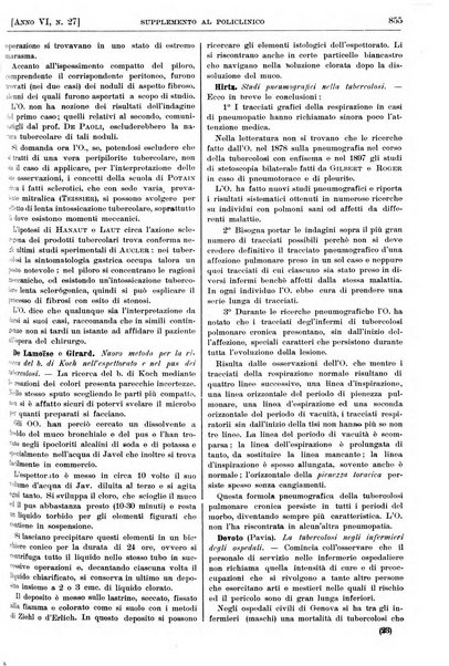 Supplemento al policlinico periodico di medicina, chirurgia ed igiene