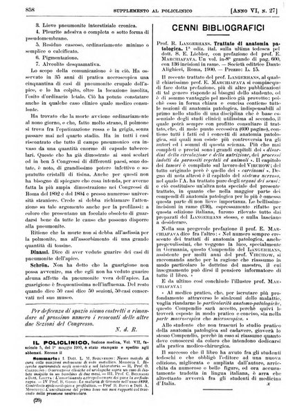 Supplemento al policlinico periodico di medicina, chirurgia ed igiene