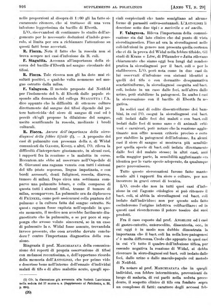 Supplemento al policlinico periodico di medicina, chirurgia ed igiene