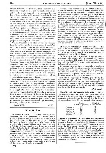 Supplemento al policlinico periodico di medicina, chirurgia ed igiene