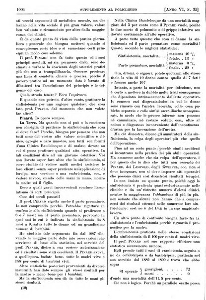 Supplemento al policlinico periodico di medicina, chirurgia ed igiene