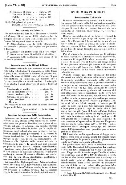 Supplemento al policlinico periodico di medicina, chirurgia ed igiene