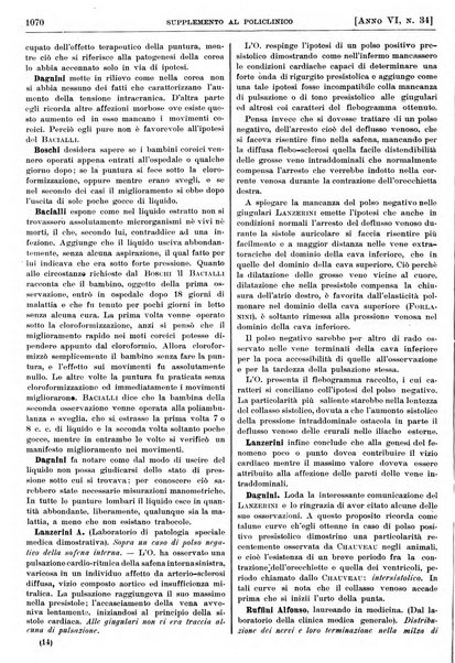 Supplemento al policlinico periodico di medicina, chirurgia ed igiene