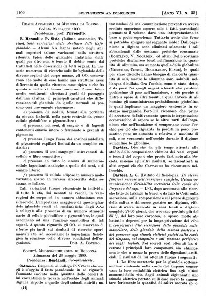 Supplemento al policlinico periodico di medicina, chirurgia ed igiene