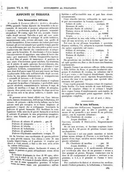 Supplemento al policlinico periodico di medicina, chirurgia ed igiene