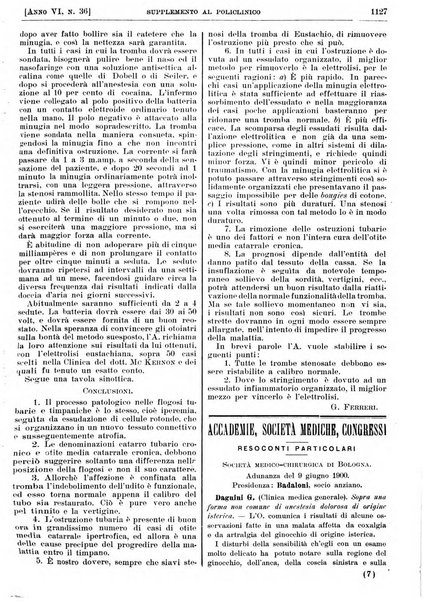 Supplemento al policlinico periodico di medicina, chirurgia ed igiene