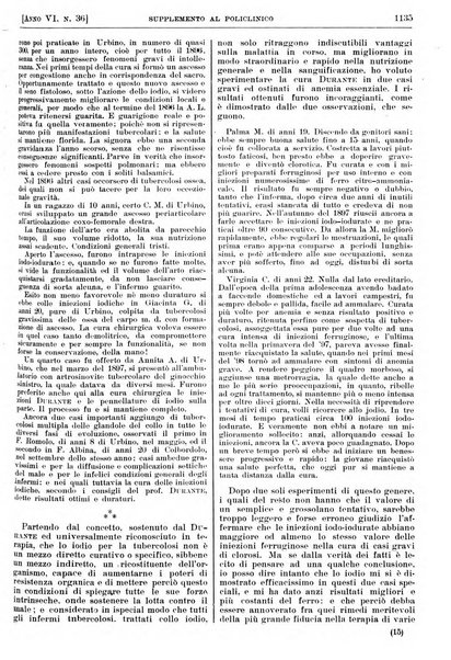 Supplemento al policlinico periodico di medicina, chirurgia ed igiene