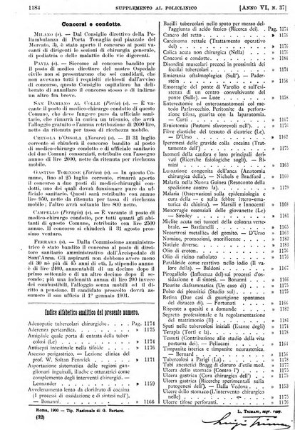 Supplemento al policlinico periodico di medicina, chirurgia ed igiene