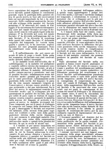 Supplemento al policlinico periodico di medicina, chirurgia ed igiene