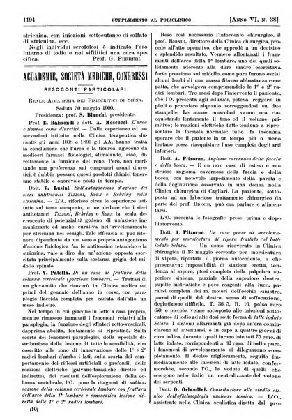 Supplemento al policlinico periodico di medicina, chirurgia ed igiene