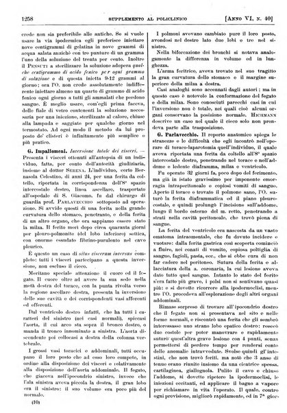 Supplemento al policlinico periodico di medicina, chirurgia ed igiene