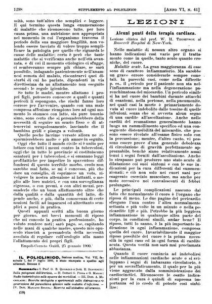 Supplemento al policlinico periodico di medicina, chirurgia ed igiene