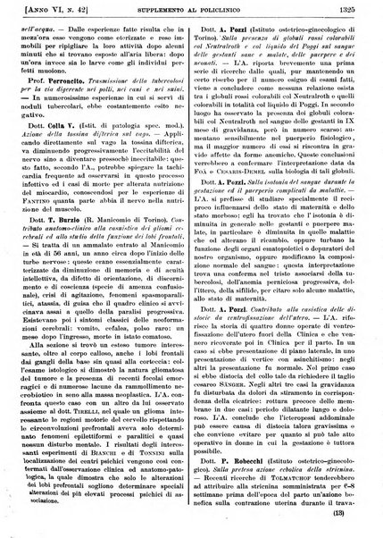 Supplemento al policlinico periodico di medicina, chirurgia ed igiene