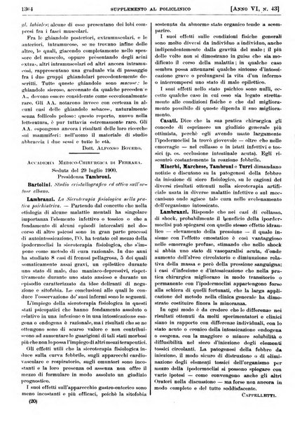 Supplemento al policlinico periodico di medicina, chirurgia ed igiene