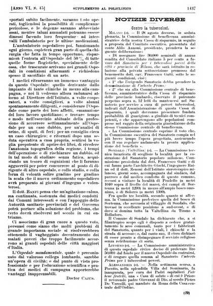 Supplemento al policlinico periodico di medicina, chirurgia ed igiene