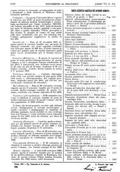 Supplemento al policlinico periodico di medicina, chirurgia ed igiene