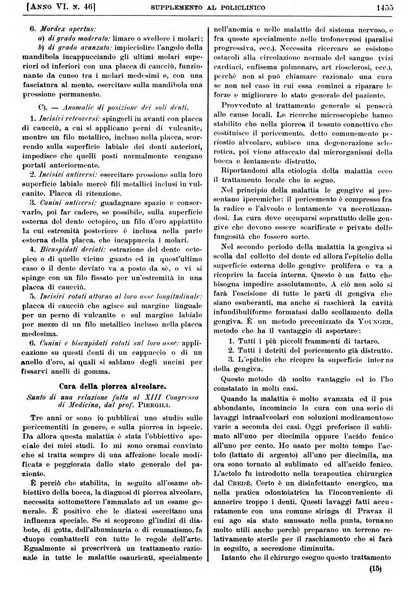 Supplemento al policlinico periodico di medicina, chirurgia ed igiene