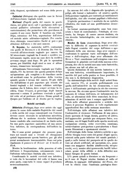 Supplemento al policlinico periodico di medicina, chirurgia ed igiene